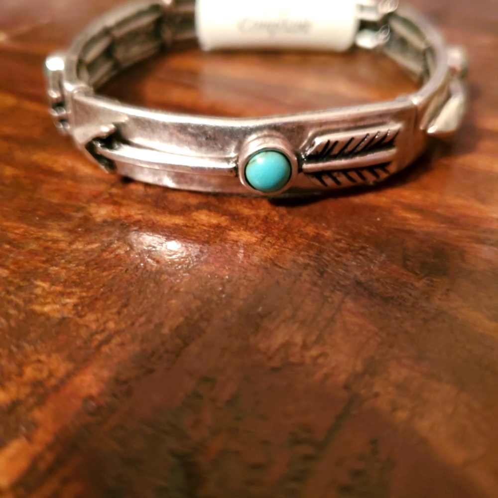 NEW! Bracelet Boho Arrow with Turquoise Stretch Western Bracelet Cowgirl Rodeo